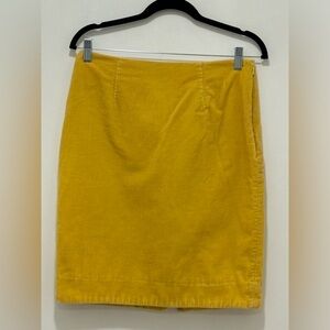 Anthropologie Maeve Yellow Corduroy skirt. Size 4